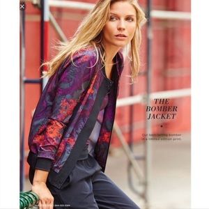 Fabletics Bomber Jacket Floral Paisley Like New XS